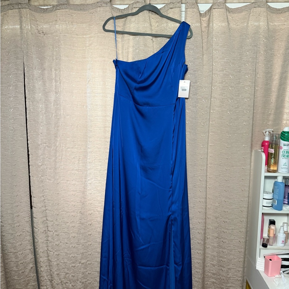 Blue One-Shoulder Dress